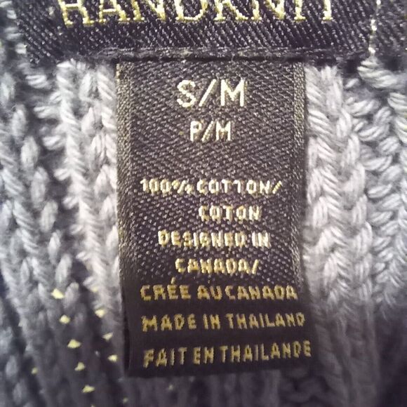 Anthropologie Pure Handknit Size S/M Ribbed Knit Cardigan-Metal Buttons-Fringe - Picture 8 of 8